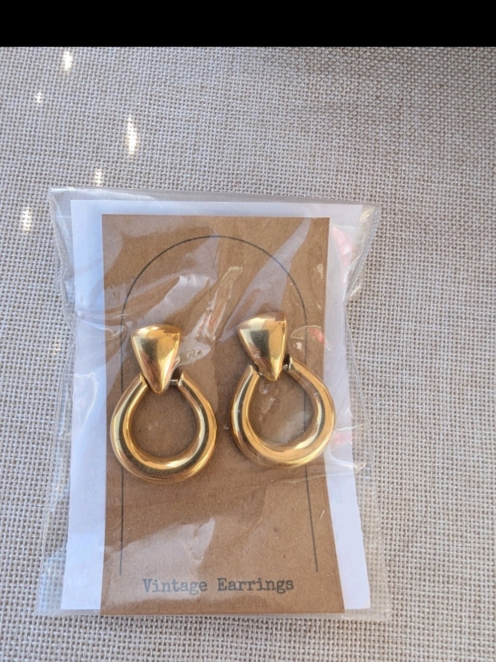 Monet Gold Hoop Drop Earrings